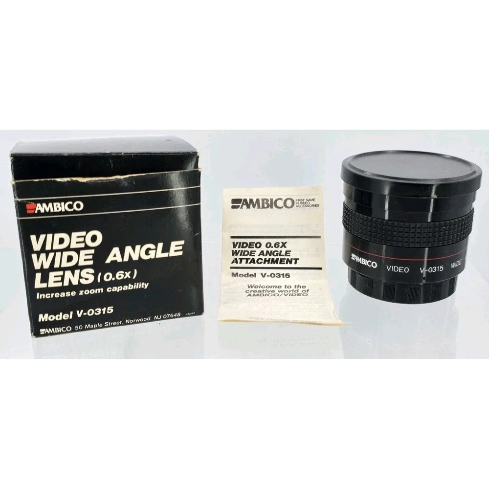 Vtg Ambico V-0315 0.6X Fish Eye Lens‎ Screw Mount Made in Japan w/ Travel Case